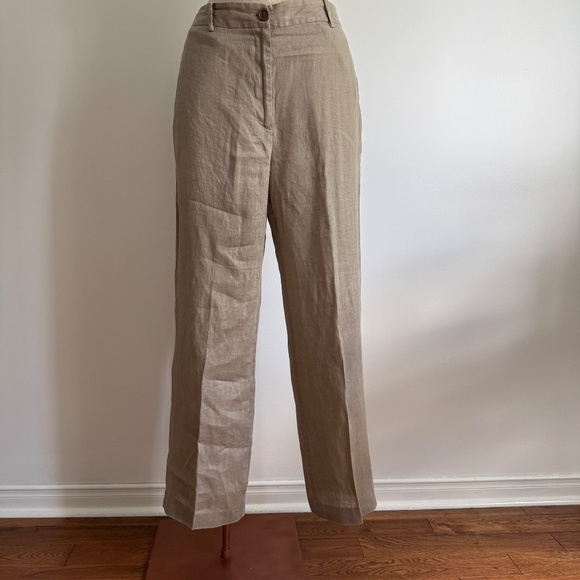 Zara - Tan Linen Trouser - Picture 1 of 8